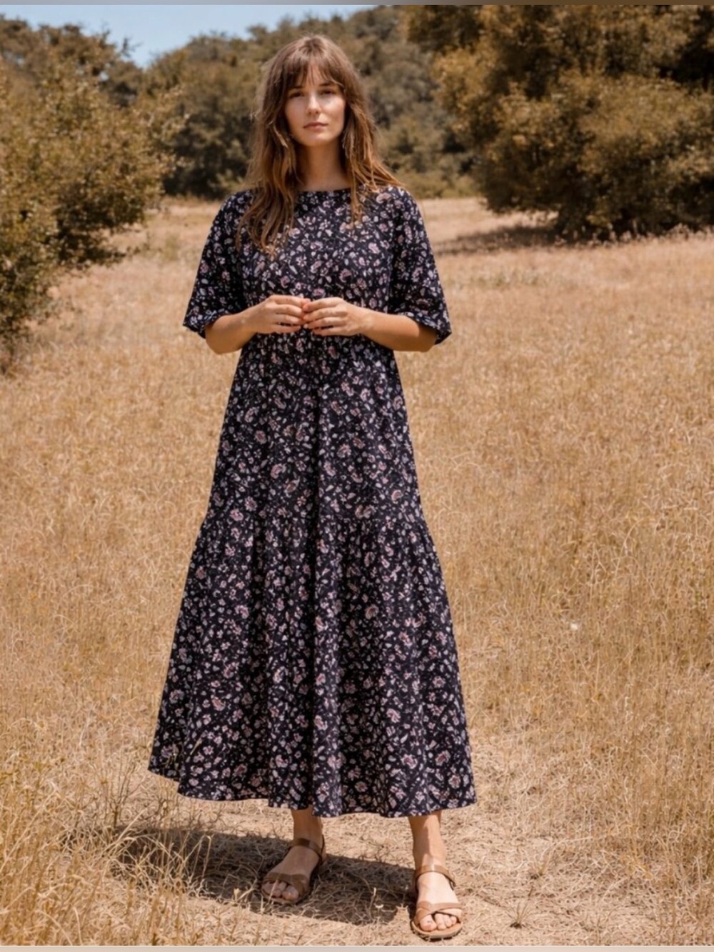 Christy Dawn Theo Midi Dress in Amethyst Paisley, size M